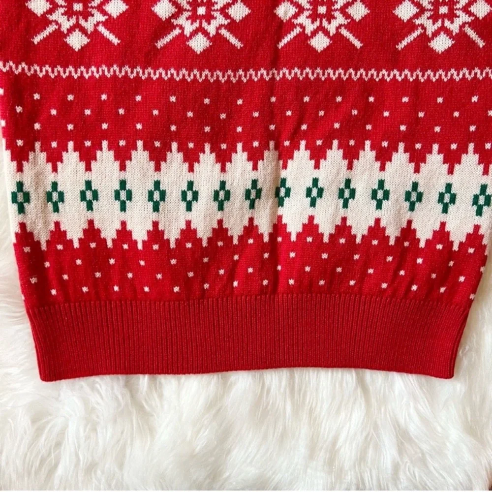 New! NWT VICOLO Italy Winter Snowflake Wool Blend Sweater Pullover - Picture 8 of 9